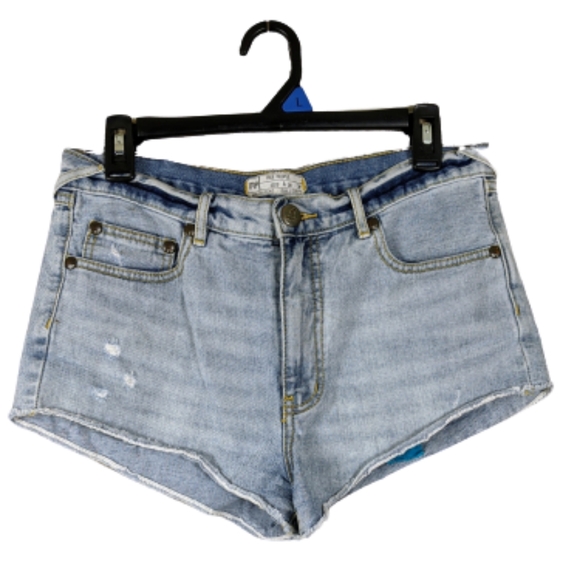 Free People Pants - FREE PEOPLE Destroyed High Rise Denim Shorts